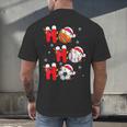 Basketball Baseball Soccer Christmas Ho Ho Ho Santa Xmas Men's Back Print T-Shirt Basketball Baseball Soccer Christmas Ho Ho Ho Santa Xmas Men's Back Print T-Shirt