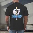 Blue Camo Baseball 67 Six Seven Camo Ice Cream Drip Boy Teen Men's Back Print T-Shirt Blue Camo Baseball 67 Six Seven Camo Ice Cream Drip Boy Teen Men's Back Print T-Shirt