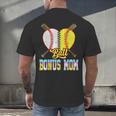 Bonus Mom Of Both Half Baseball Softball Ice Cream Drip Men's Back Print T-Shirt Bonus Mom Of Both Half Baseball Softball Ice Cream Drip Men's Back Print T-Shirt