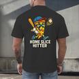 Boys Pizza Theme Baseball Home Hitter Men's Back Print T-Shirt Boys Pizza Theme Baseball Home Hitter Men's Back Print T-Shirt