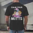 Calm Your Mitts Baseball Ice Cream Drip Crossed Bats Sport Men's Back Print T-Shirt Calm Your Mitts Baseball Ice Cream Drip Crossed Bats Sport Men's Back Print T-Shirt