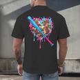 Camo Baseball Heart Drip Valentine Baseball Icecream Boys Men's Back Print T-Shirt Camo Baseball Heart Drip Valentine Baseball Icecream Boys Men's Back Print T-Shirt