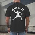 Christian Jesus Saves Baseball Pitcher Heaven 01 Sports Men's Back Print T-Shirt Christian Jesus Saves Baseball Pitcher Heaven 01 Sports Men's Back Print T-Shirt