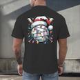 Christmas Baseball Boy Youth Kid Men Santa Hat Xmas Baseball Men's Back Print T-Shirt