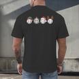 Christmas Baseball Player X-Mas Balls Men's Back Print T-Shirt Christmas Baseball Player X-Mas Balls Men's Back Print T-Shirt