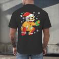 Christmas Gingerbread Man Baseball Player Catcher Men's Back Print T-Shirt