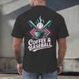 Coffee And Baseball Baseball Player Men's Back Print T-Shirt Coffee And Baseball Baseball Player Men's Back Print T-Shirt