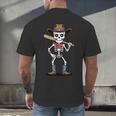 Cowboy Skeleton Baseball Halloween Graphic Men's Back Print T-Shirt