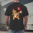 Dabbing Cool Cat Baseball 5th Birthday Men's Back Print T-Shirt Dabbing Cool Cat Baseball 5th Birthday Men's Back Print T-Shirt