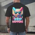 Drip Happens Baseball Ice Cream Bat And Ball With Sunglasses Men's Back Print T-Shirt Drip Happens Baseball Ice Cream Bat And Ball With Sunglasses Men's Back Print T-Shirt