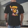Drippy Pizza Baseball Slice Cartoon Sports Food Men's Back Print T-Shirt