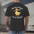 Duck And Baseball Bat Mess With The Quack You Get Whack Men's Back Print T-Shirt Duck And Baseball Bat Mess With The Quack You Get Whack Men's Back Print T-Shirt