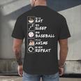 Eat Sleep Baseball Anime Repeat Japanese Otaku Men's Back Print T-Shirt Eat Sleep Baseball Anime Repeat Japanese Otaku Men's Back Print T-Shirt