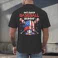 Eat Sleep Baseball Repeat Ice Cream Drip Crossed Bats Men's Back Print T-Shirt Eat Sleep Baseball Repeat Ice Cream Drip Crossed Bats Men's Back Print T-Shirt