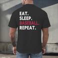 Eat Sleep Baseball Repeat Baseball Player Men's Back Print T-Shirt Eat Sleep Baseball Repeat Baseball Player Men's Back Print T-Shirt