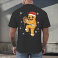 Gingerbread Man Baseball Christmas Men's Back Print T-Shirt Gingerbread Man Baseball Christmas Men's Back Print T-Shirt