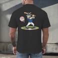 Goat Baseball Player With Bat And Ball Drip Animal Sports Men's Back Print T-Shirt Goat Baseball Player With Bat And Ball Drip Animal Sports Men's Back Print T-Shirt