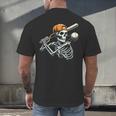 Halloween Boys Batting Skeleton Baseball Men's Back Print T-Shirt