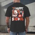 Happy 100 Days Of School Baseball Football PE Teacher Men's Back Print T-Shirt Happy 100 Days Of School Baseball Football PE Teacher Men's Back Print T-Shirt