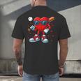Heart Love Baseball Valentine Outfit Men Boy Men's Back Print T-Shirt Heart Love Baseball Valentine Outfit Men Boy Men's Back Print T-Shirt