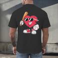 Heart Play Baseball Valentine's Day Teens Boys Girls Kids Men's Back Print T-Shirt Heart Play Baseball Valentine's Day Teens Boys Girls Kids Men's Back Print T-Shirt