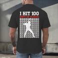 I Hit 100 Days Of School Baseball 100 Day Of School Men's Back Print T-Shirt