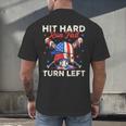 Hit Hard Run Fast Turn Left Baseball Cream Drip Crossed Bats Men's Back Print T-Shirt Hit Hard Run Fast Turn Left Baseball Cream Drip Crossed Bats Men's Back Print T-Shirt