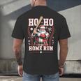 Ho Ho Home Run Baseball Christmas Holiday Sports Santa Men's Back Print T-Shirt