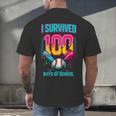 HUGvyn I Survived 100 Days Baseball Teacher Ice Cream Drip Men's Back Print T-Shirt HUGvyn I Survived 100 Days Baseball Teacher Ice Cream Drip Men's Back Print T-Shirt