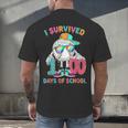 HUGvyn I Survived 100 Days Of School Baseball 6 7 Ice Cream Men's Back Print T-Shirt