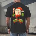 Ice Cream Drip Baseball Christmas Baseball Drip Candy Cane Men's Back Print T-Shirt