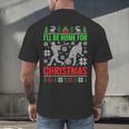 I'Ll Be Home For Christmas Baseball Xmas Men's Back Print T-Shirt I'Ll Be Home For Christmas Baseball Xmas Men's Back Print T-Shirt