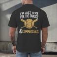 I'm Just Here For The Snacks And Commercials Baseball Men's Back Print T-Shirt I'm Just Here For The Snacks And Commercials Baseball Men's Back Print T-Shirt