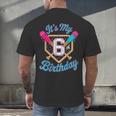 It's My 6th Birthday Baseball Fan Fun Party Celebration Men's Back Print T-Shirt It's My 6th Birthday Baseball Fan Fun Party Celebration Men's Back Print T-Shirt