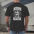 Jesus Has My Back Baseball Faith Motivation Tee Christian Men's Back Print T-Shirt