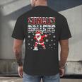 Jingle Ballers Plaid Santa Dabbing Baseball Christmas Men's Back Print T-Shirt
