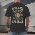 Just a Boy Who Loves Baseball Men's Back Print T-Shirt Just a Boy Who Loves Baseball Men's Back Print T-Shirt