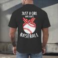 Just A Girl Who Loves Baseball Cute Retro Baseball Lover Men's Back Print T-Shirt