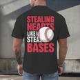 Kids Stealing Hearts Like I Steal Bases Cute Baseball Boys Men's Back Print T-Shirt