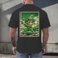 Leprechaun Playing Baseball Japanese Art St Patricks Day Men's Back Print T-Shirt Leprechaun Playing Baseball Japanese Art St Patricks Day Men's Back Print T-Shirt