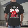 Little Slugger Boy Coming Soon Baby Announcement Baseball Men's Back Print T-Shirt