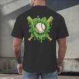 Lucky Shamrock Baseball Gloves Drip St Patrick's Day Boys Men's Back Print T-Shirt