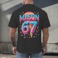 Mason 67 Meme Ice Cream Baseball Drip Men's Back Print T-Shirt