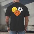 Mom Sports Heart Soccer Basketball Baseball Softball Men's Back Print T-Shirt Mom Sports Heart Soccer Basketball Baseball Softball Men's Back Print T-Shirt