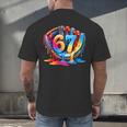 Number 67 Baseball Glove Ice Cream Drip Six Seven Meme Men's Back Print T-Shirt Number 67 Baseball Glove Ice Cream Drip Six Seven Meme Men's Back Print T-Shirt