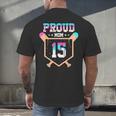 Proud Mom Baseball Player Number 15 Ice Cream Drip Men's Back Print T-Shirt Proud Mom Baseball Player Number 15 Ice Cream Drip Men's Back Print T-Shirt