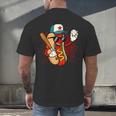 Retro Vintage Baseball Hot Dogs Men's Back Print T-Shirt