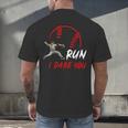 Run Steal I Dare You Humor Baseball Catcher Vintage Men's Back Print T-Shirt Run Steal I Dare You Humor Baseball Catcher Vintage Men's Back Print T-Shirt