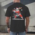 Santa Playing Baseball Christmas Candy Cane Fun Xmas Holiday Men's Back Print T-Shirt