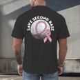 Save 2nd Base Breast Cancer Awareness Pink Ribbon Baseball Men's Back Print T-Shirt Save 2nd Base Breast Cancer Awareness Pink Ribbon Baseball Men's Back Print T-Shirt